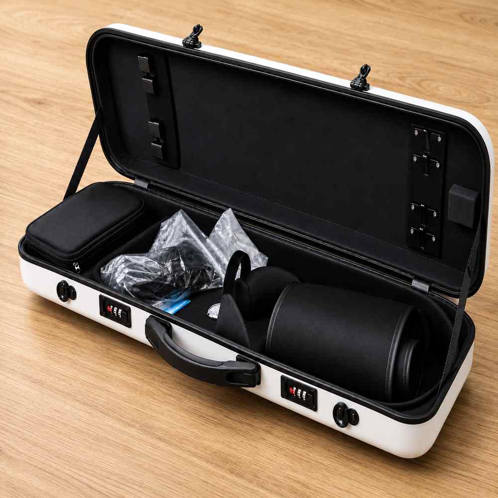 White Fiber Oblong Violin Case